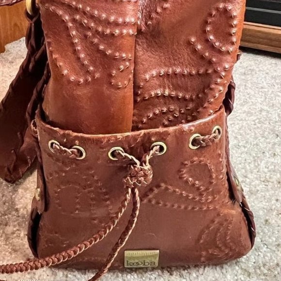 Vintage Kooba Tooled Leather Handbag - Picture 4 of 11